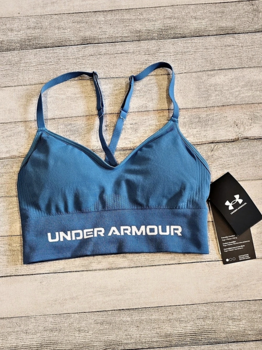 Under Armour Vanish Seamless Low Bra Sports Bra Blue XS NWT